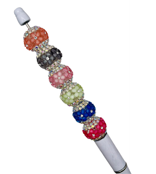 Rhinestone Flower Beads with Diamond Accents!