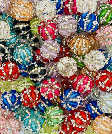 Rhinestone Leaf & Pearl Fancy Beads – Colorful Statement Beads for Pens, Jewelry & DIY Crafts