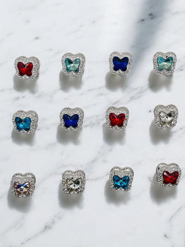 Rhinestone Butterfly Metal Beads!