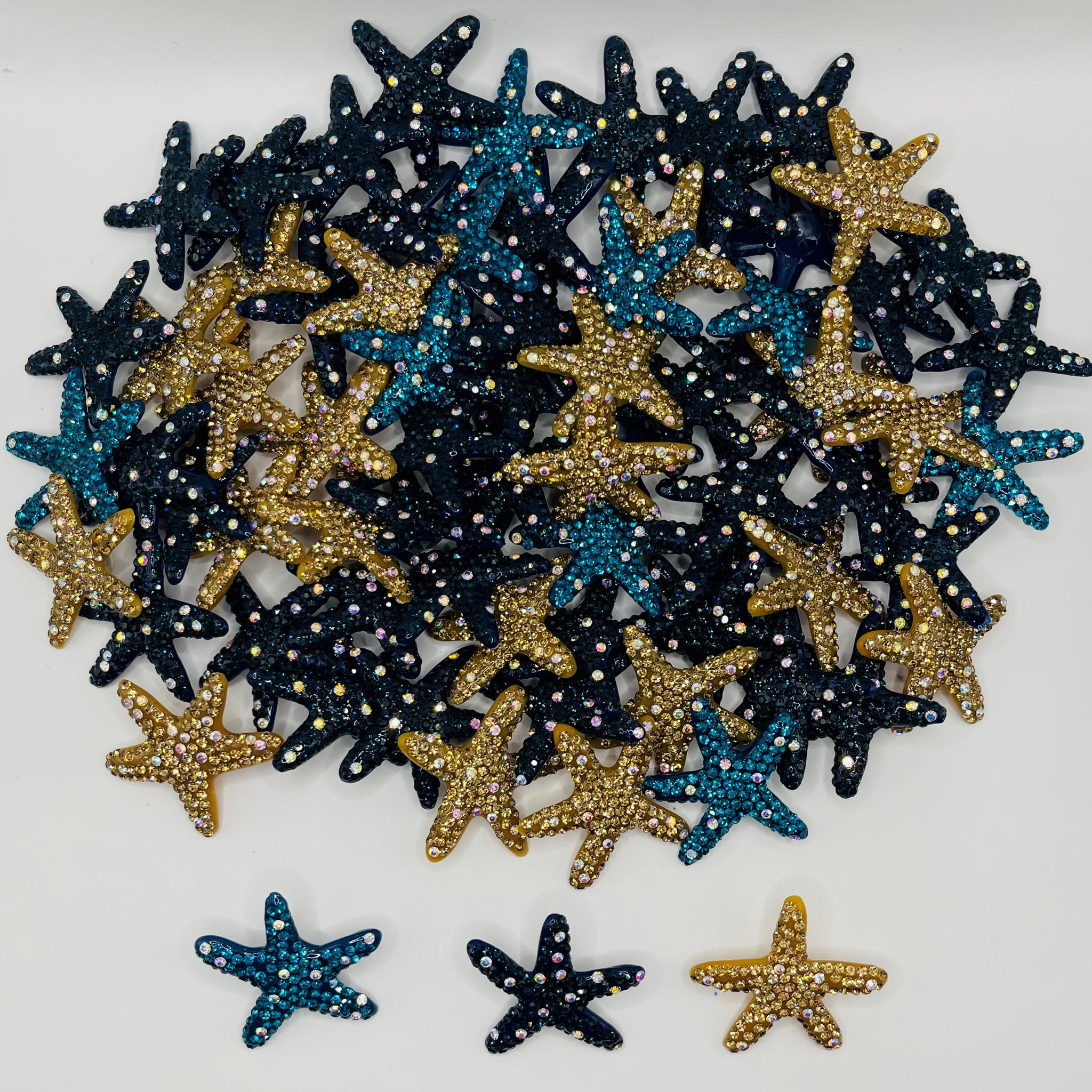 Starfish beads with rhinestones