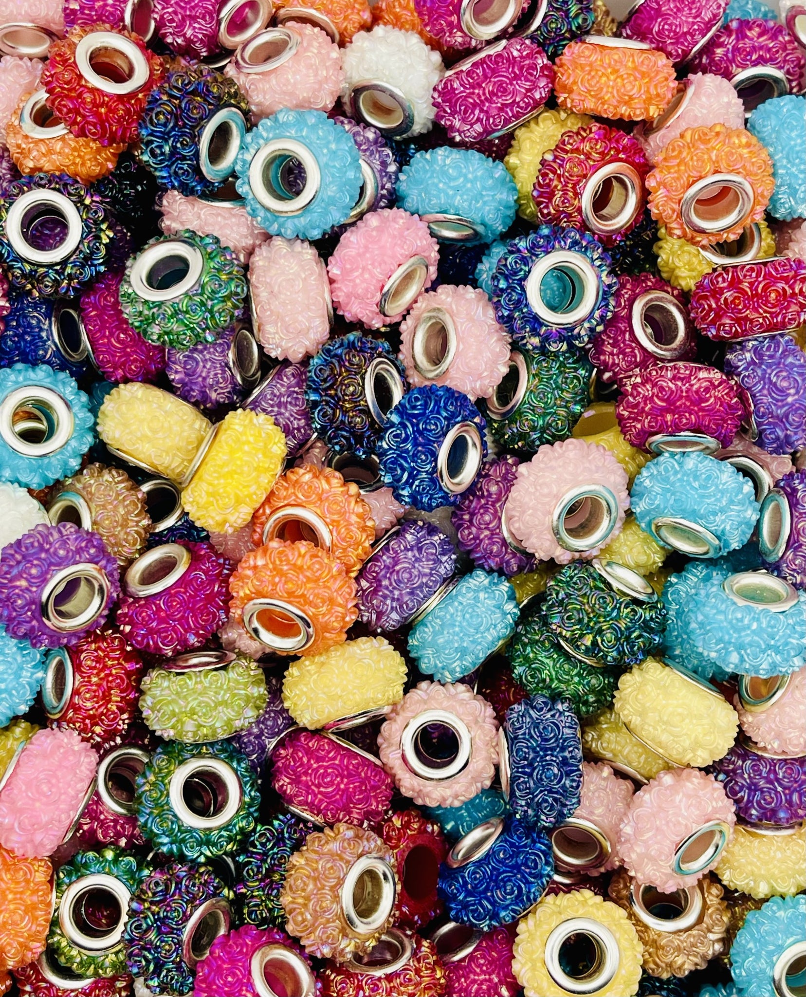 Rose Bloom Spacer Beads – Vibrant Floral Accents for Your Creations