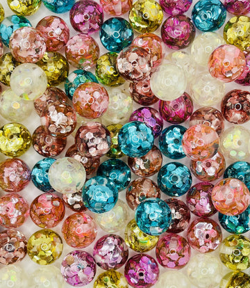 Glitter Filled Acrylic Beads