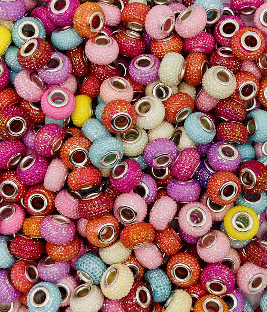 Shiny Big-Hole Rhinestone Spacer Beads