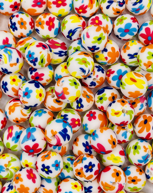 Colorful Flower Power Silicone Beads!