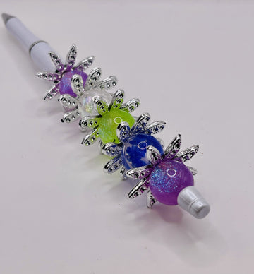 Silver Rhinestone Flower Spacer Beads