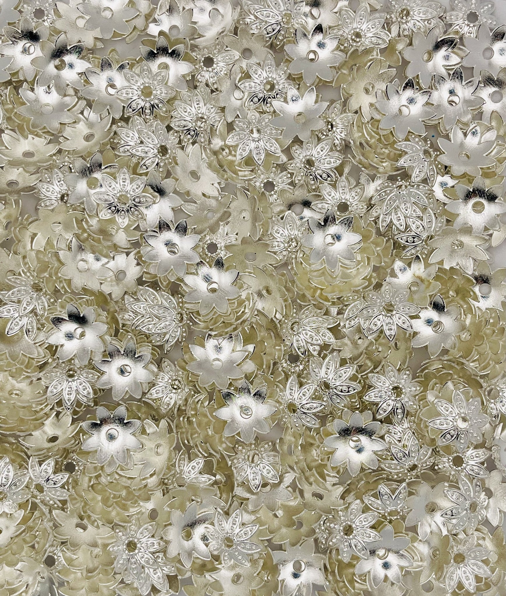 Silver Flower Bead Caps