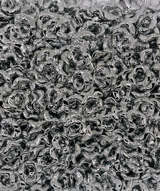 Shiny Silver Wavy Spacer Beads
