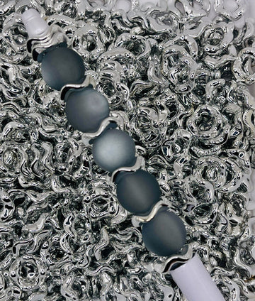 Shiny Silver Wavy Spacer Beads