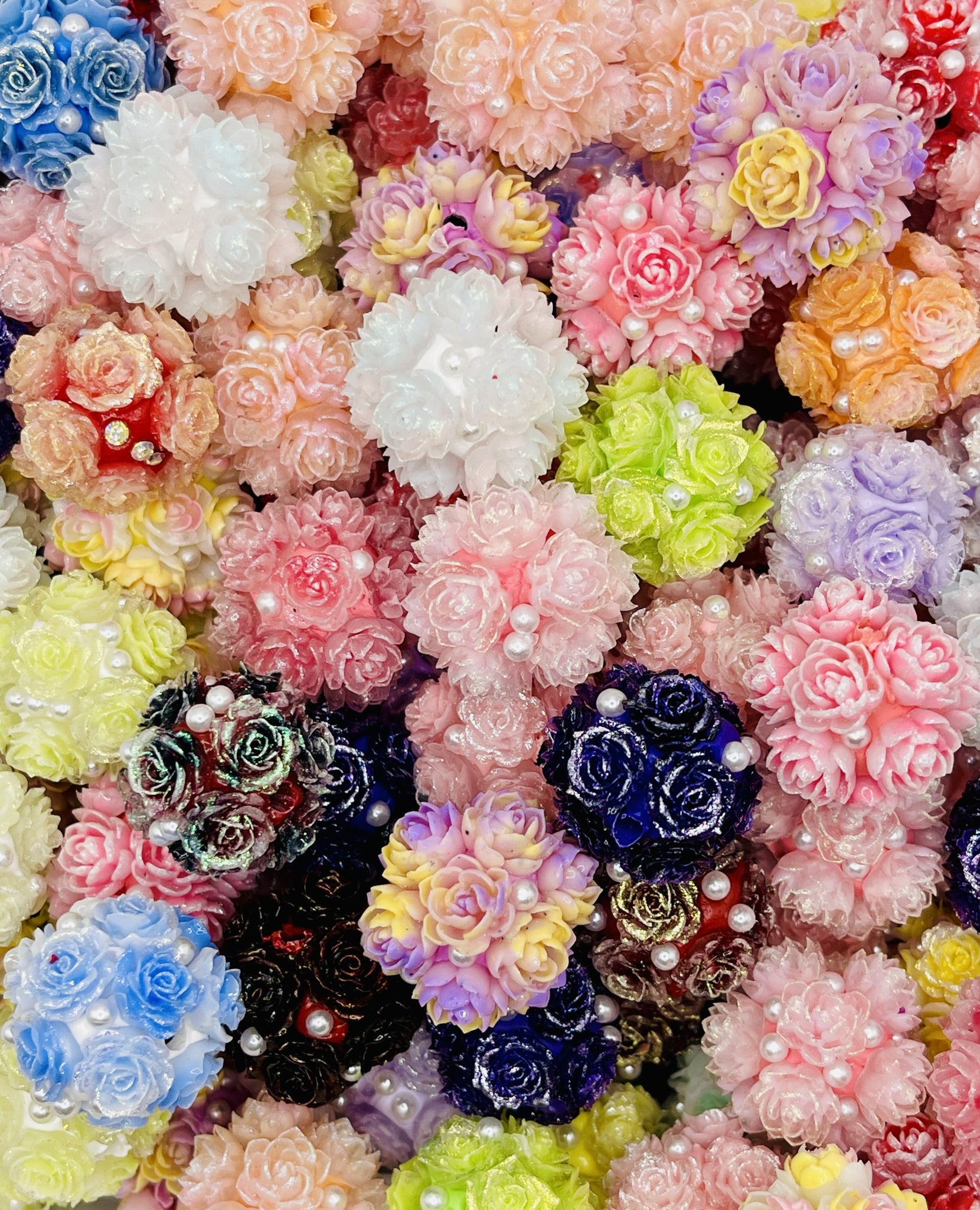 Soft Luminous Rose Beads with Pearl Accents