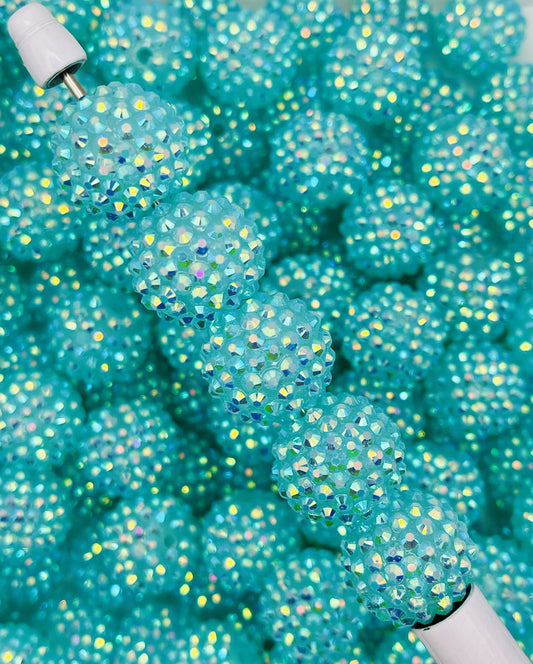Teal Sparkle Rhinestone Beads!