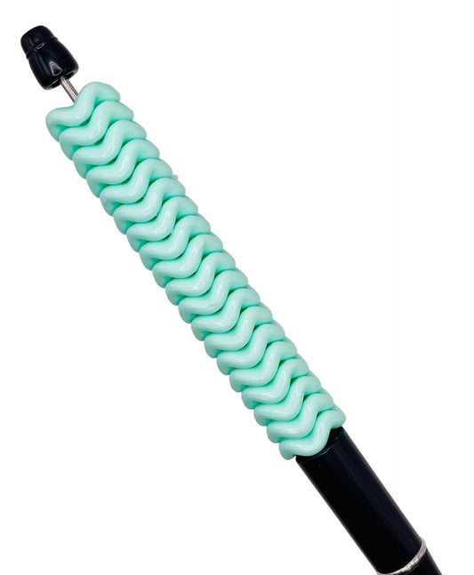 Teal Wavy Spacer Beads – Glossy Mini Spacers for Jewelry & Crafts