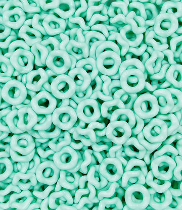 Teal Wavy Spacer Beads – Glossy Mini Spacers for Jewelry & Crafts