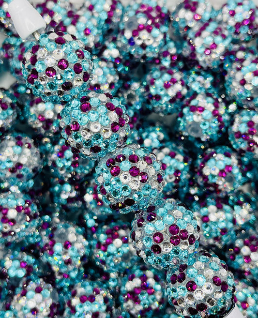 Teal, Fuchsia & Crystal Bling Beads