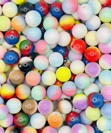 Pastel Tri-Color Round Beads