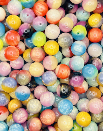 Two-Tone Swirl Acrylic Beads – Color Fade Round Beads for Pens & Jewelry