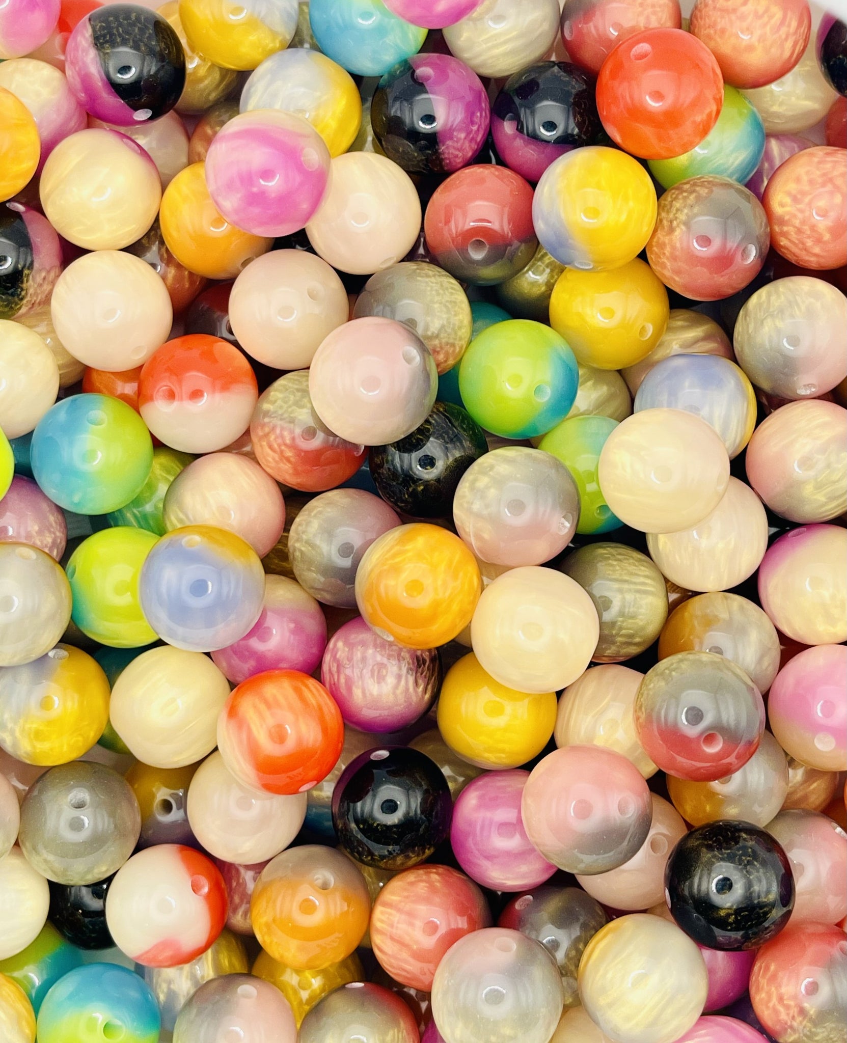Two-Tone Gold Accent Beads – Elegant Multicolor Beads for Jewelry & Crafts