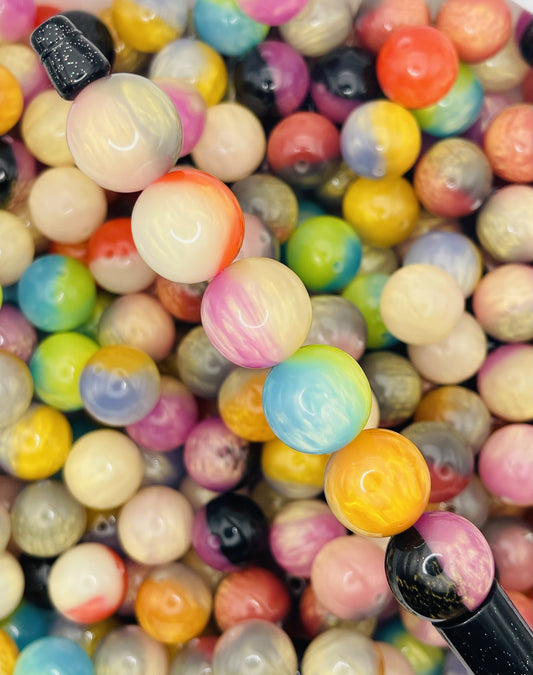 Two-Tone Gold Accent Beads – Elegant Multicolor Beads for Jewelry & Crafts