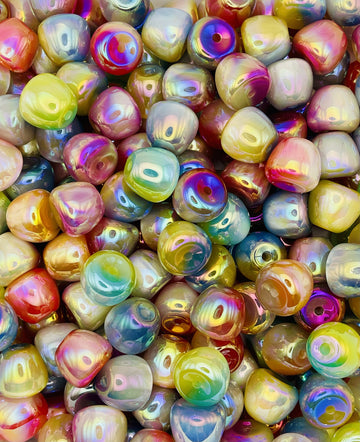 UV Apple Shape Beads – Iridescent Candy Mix!