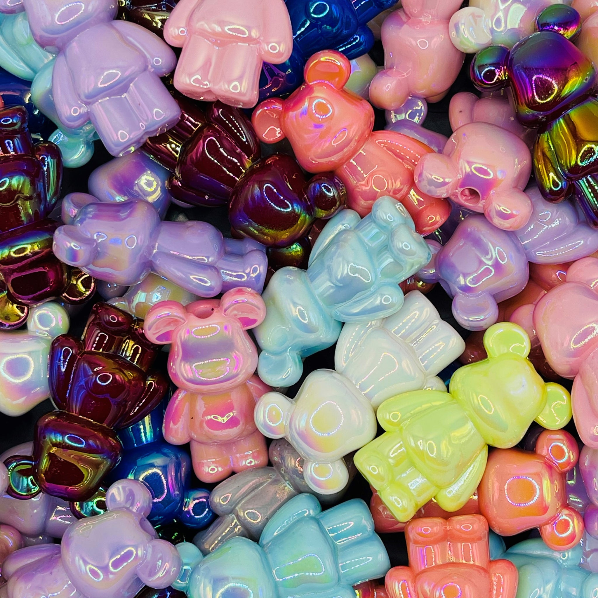 UV Coated Bear Beads