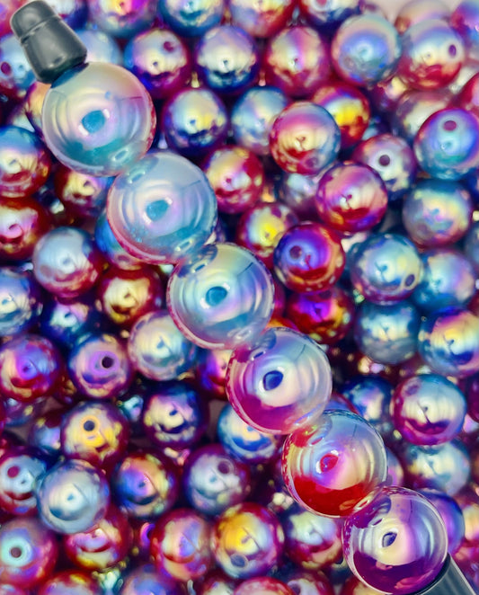UV Galaxy Round Beads – Aurora Rainbow Beads