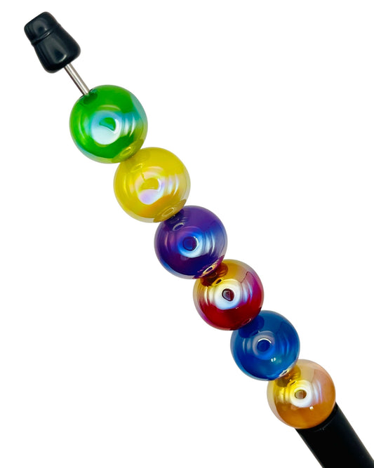 Rainbow Cat Eye Beads – Colorful Iridescent Acrylic Beads for Pens