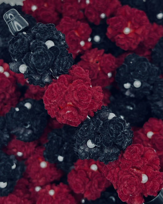 Velvet Rose Beads with Pearl Accents
