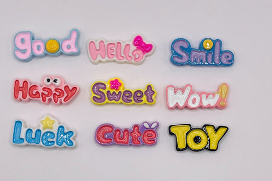 Word Resin Cartoon - 30 pcs