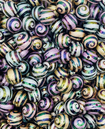 Metallic Swirl Wrinkle Beads