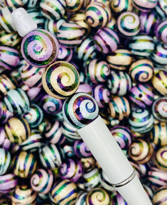 Metallic Swirl Wrinkle Beads