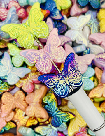 Shimmering Butterfly Bead Collection – Colorful &amp; Glossy 3D Butterfly Beads