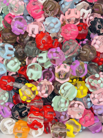Vibrant Hand-Painted Drip Clear Beads - Unique Acrylic Beads for Creative DIY Projects