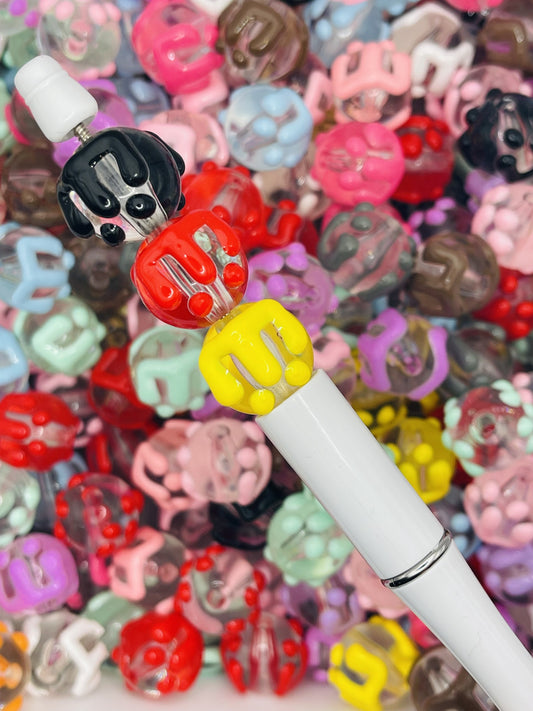 Vibrant Hand-Painted Drip Clear Beads - Unique Acrylic Beads for Creative DIY Projects