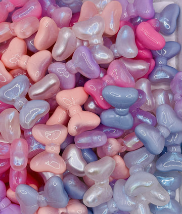 Bow Beads – Iridescent Pastel Bows | Cute, Glossy & Perfect for Jewelry, Pens & Charms