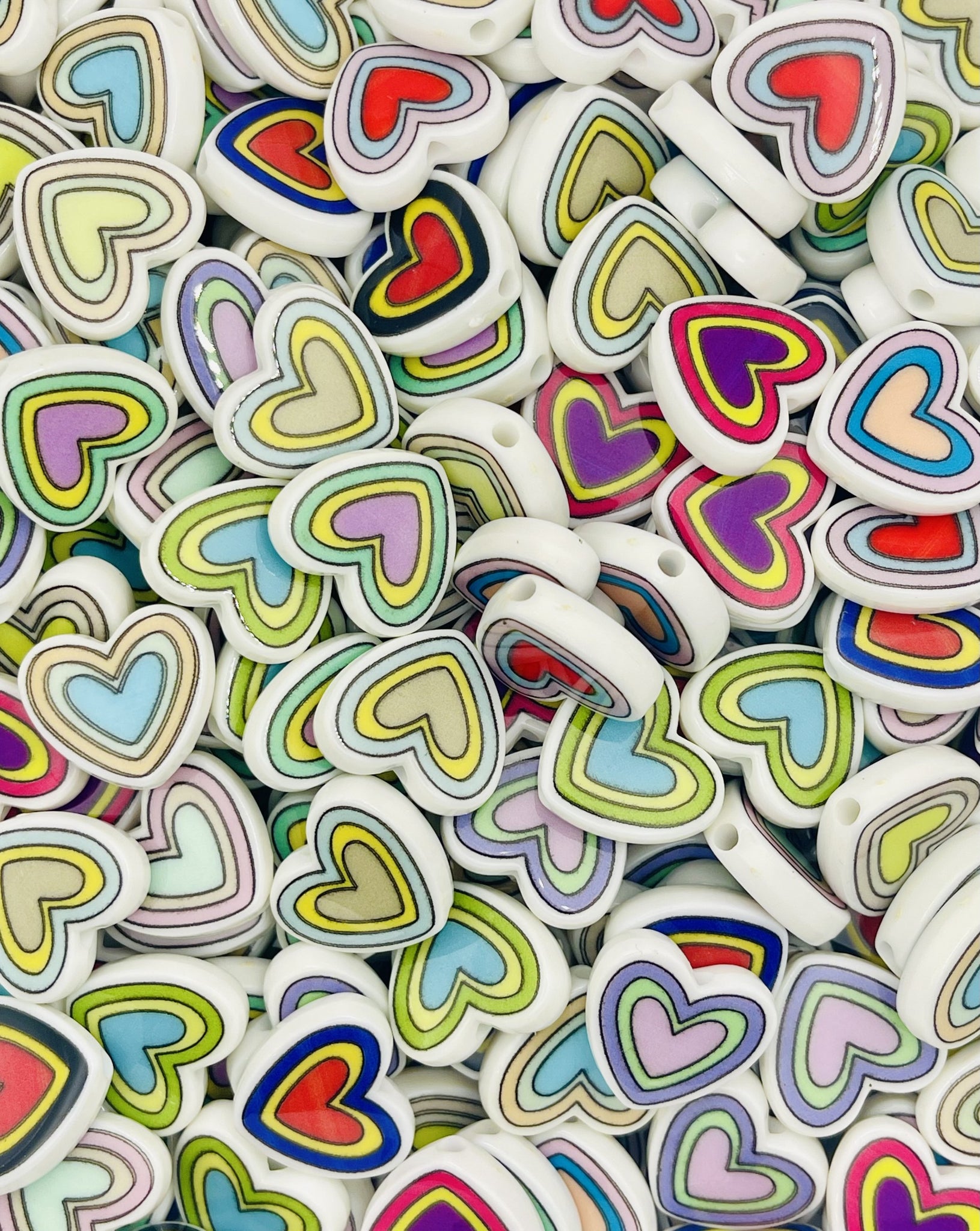Multicolored Layered Heart Beads