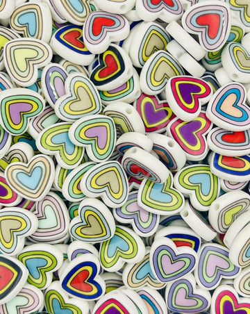 Multicolored Layered Heart Beads