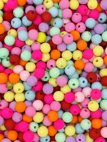 Matte Pastel Round Bead Collection – Soft Multi-Color Beads for Jewelry and DIY Craft Projects