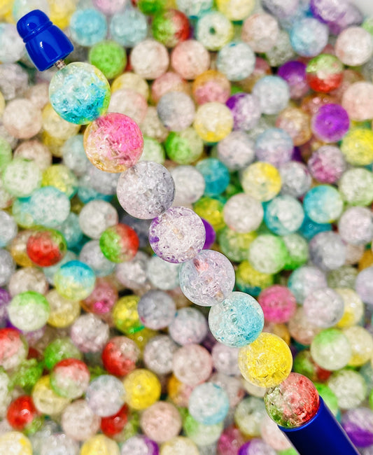 Gradient Crackle Beads - Vibrant Craft Essentials