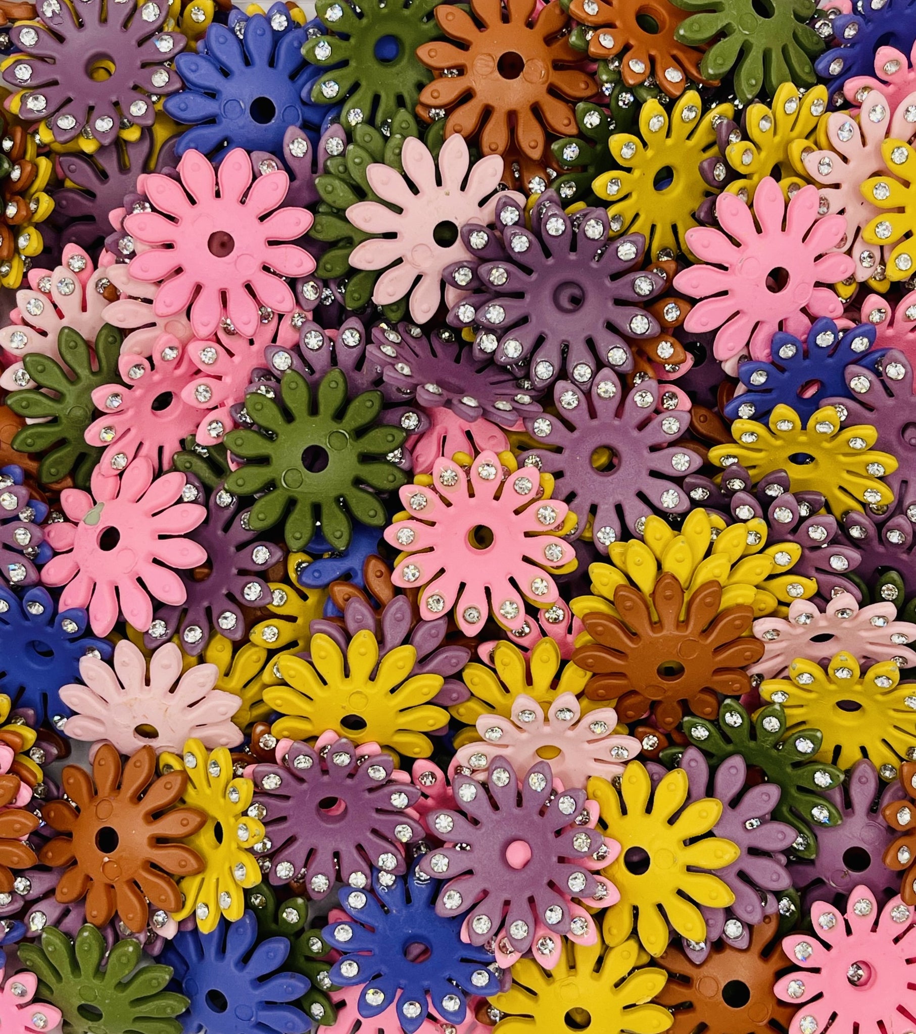 Diamond Flower Disc Spacer Beads