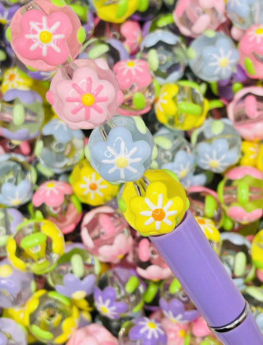 Hand-Painted Spring Blossom Bead Mix