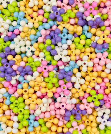 Pastel Pearl Flower Spacer Beads | Glossy Acrylic 4-Petal Spacer Beads | DIY Beadable Pens, Jewelry & Crafts