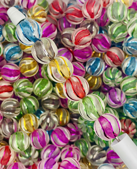Frosted Swirled Acrylic Beads