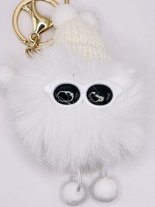 Cool Fuzzy Green Pom-Pom Keychain - Funky and Fun