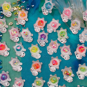 Confetti Fun Glass Turtle Charms
