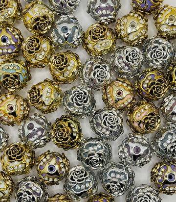 Gold and Silver Rhinestone Beads