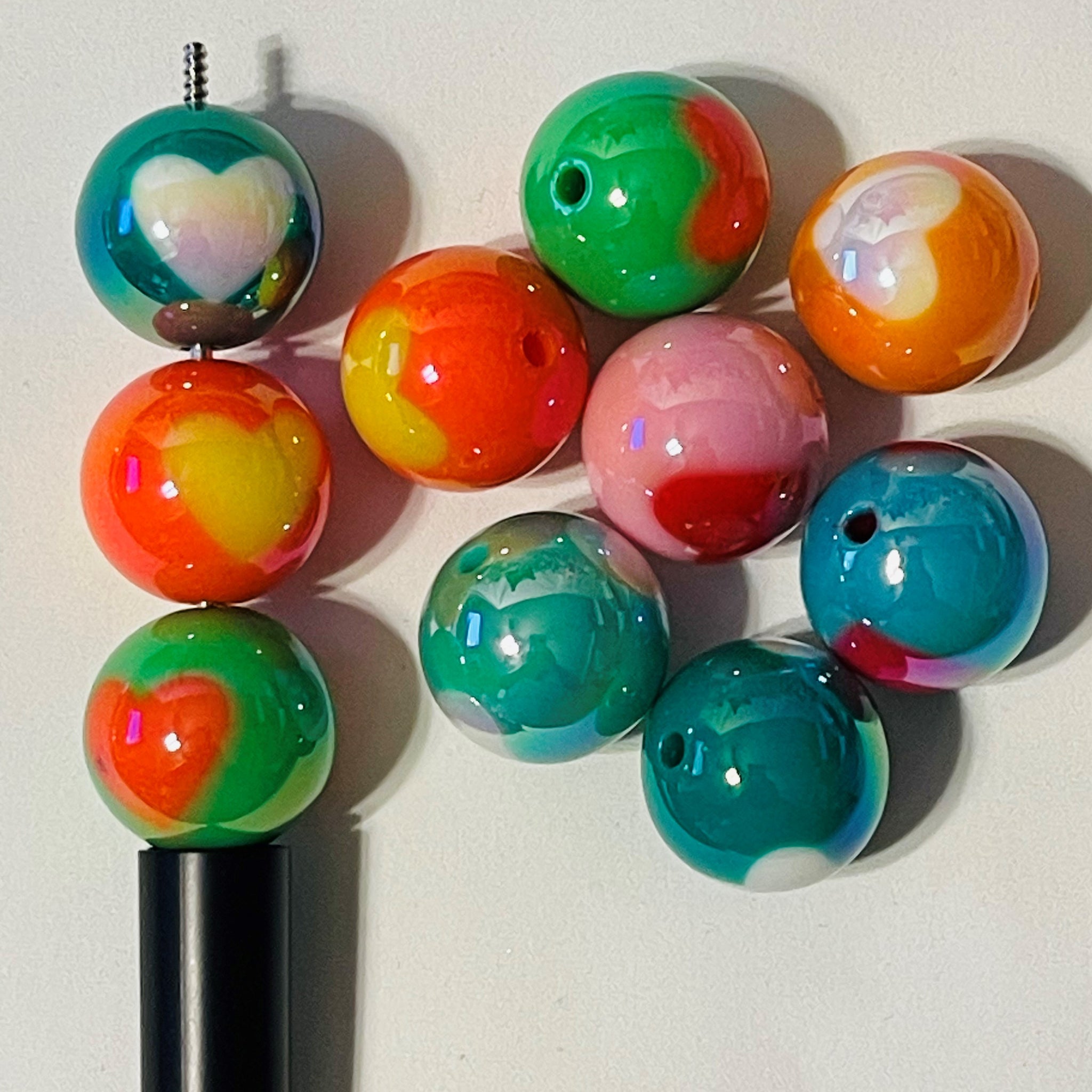 Multicolor Heart Beads