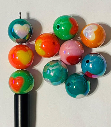 Multicolor Heart Beads