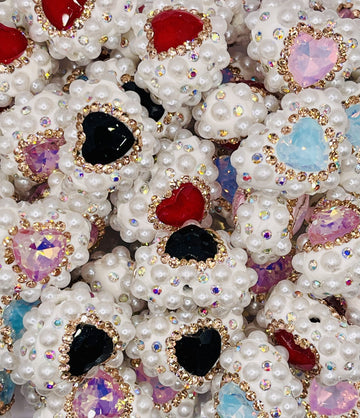 Heart & Pearl Rhinestone Beads