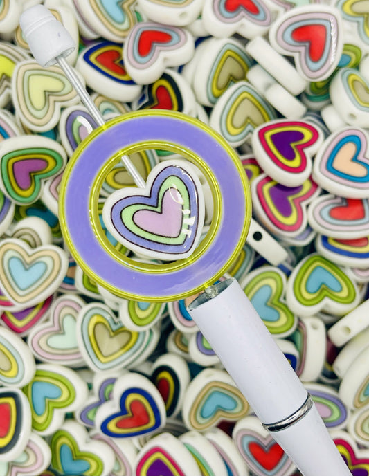 Multicolored Layered Heart Beads