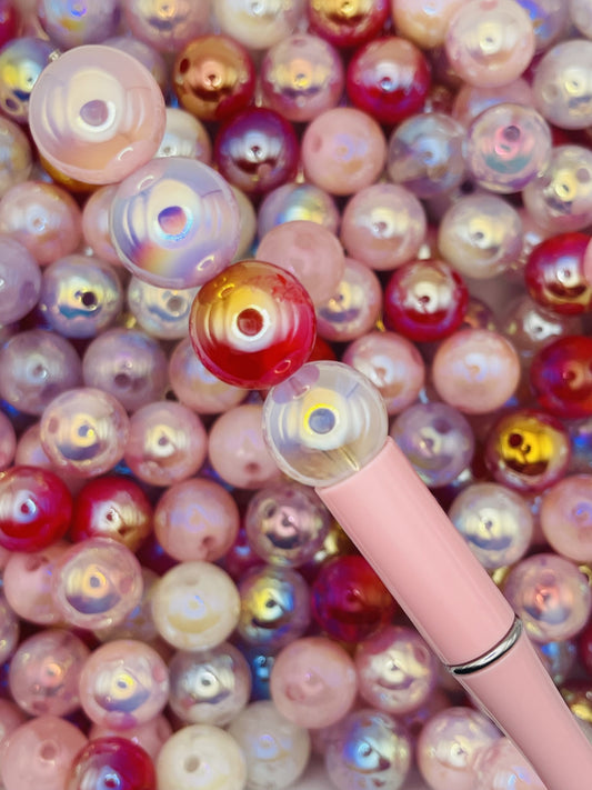 Iridescent Pink and Red Bead Mix – 16mm Radiant Craft Supplies