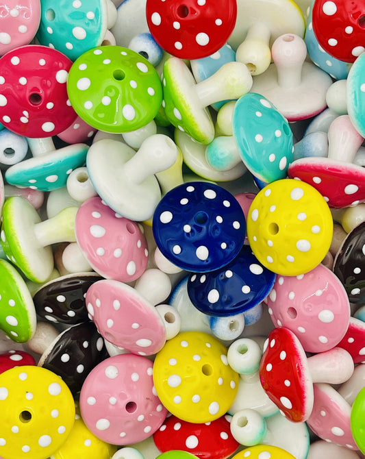 Colorful Polka Dot Mushroom Beads